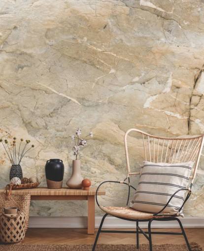 mural de papel de parede de mármore personalizável bege chamado Natural Marble para salas de estar ou salas de jantar mural de papel de parede de mármore personalizável bege chamado Natural Marble para salas de estar ou salas de jantar