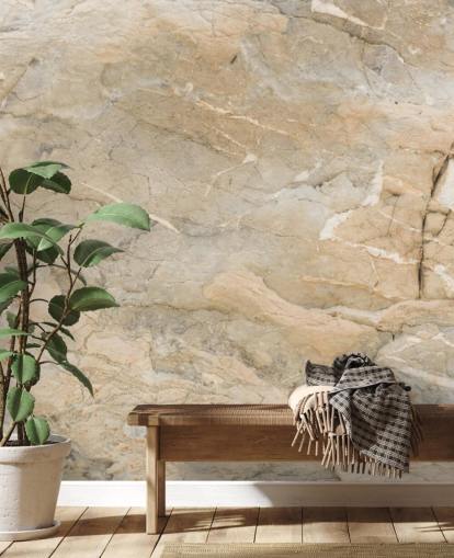 beige customizable marble wallpaper mural called Natural Marble for living rooms or dining rooms