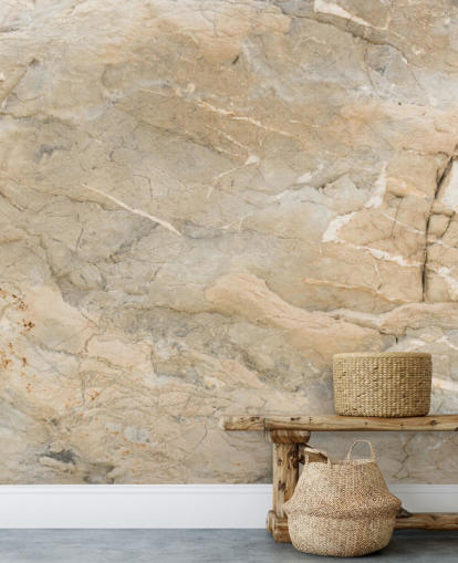 mural de papel de parede de mármore personalizável bege chamado Natural Marble para salas de estar ou salas de jantar mural de papel de parede de mármore personalizável bege chamado Natural Marble para salas de estar ou salas de jantar