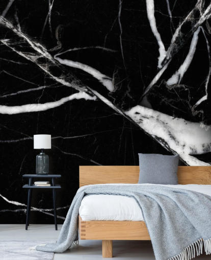 Papel de parede de mármore preto e branco