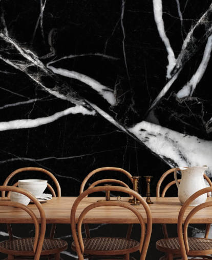 Papel de parede de mármore preto e branco