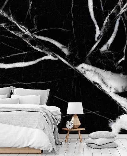 Papel pintado de mármol blanco y negro Papel pintado de mármol blanco y negro