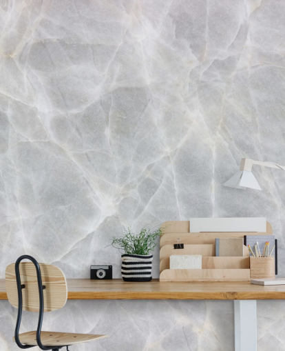 Papel pintado Mármol gris y blanco