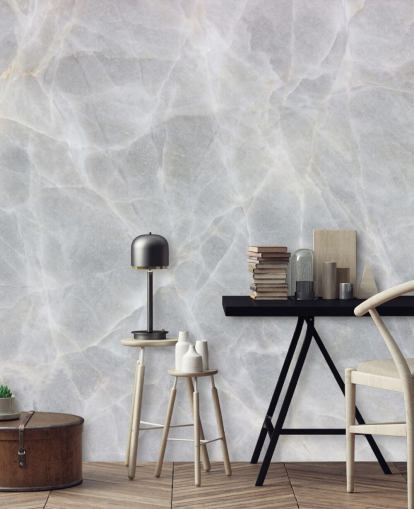 Papel pintado Mármol gris y blanco