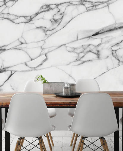 Decorazione murale in marmo bianco con linee nere