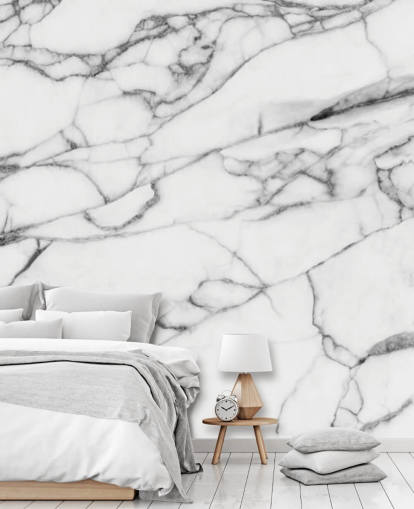 Decorazione murale in marmo bianco con linee nere