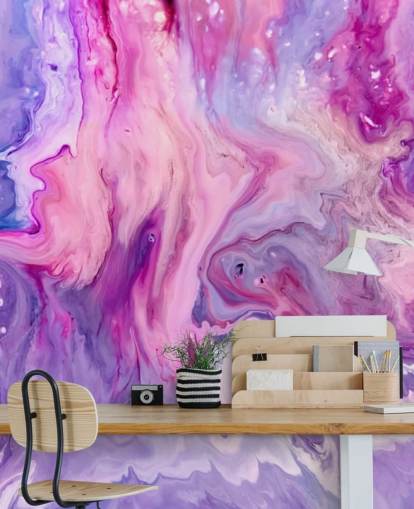 purple and pink marble effect wallpaper mural called Purple Paint Marble Effect for bedrooms and living rooms