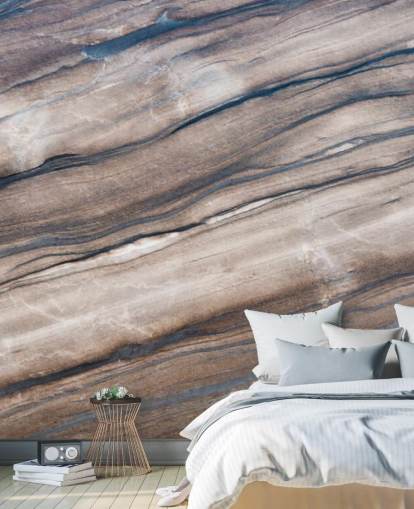 brown and cream marble wallpaper mural called Brown Marble for hallways, living rooms and bedrooms