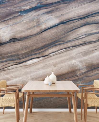 brown and cream marble wallpaper mural called Brown Marble for hallways, living rooms and bedrooms