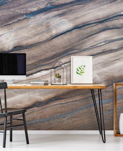 papier peint mural en marbre brun et crème appelé Brown Marble pour les couloirs, les salons et les chambres