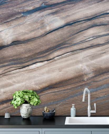 brown and cream marble wallpaper mural called Brown Marble for hallways, living rooms and bedrooms