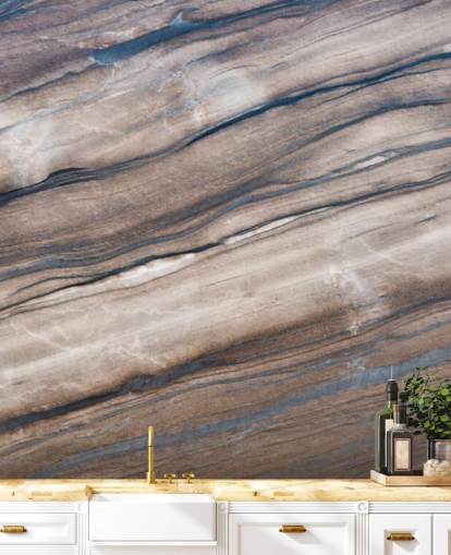 Tapeten-Wandbild aus braunem und cremefarbenem Marmor namens Brown Marble für Flure, Wohn- und Schlafzimmer