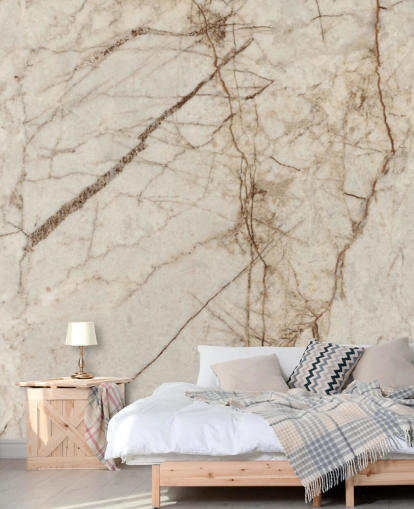 papier peint mural effet marbre crème et marron clair appelé Natural Effect Marble pour les chambres, les cuisines et les salles de bain
