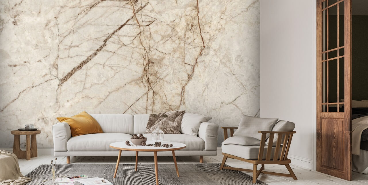 Natural Effect Marble Wall Mural Wallsauce UK