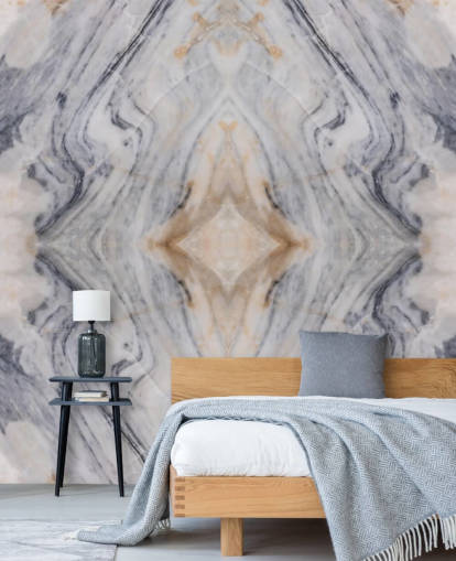 natural effect marble wallpaper mural called Patterned Marble for living rooms and kitchens
