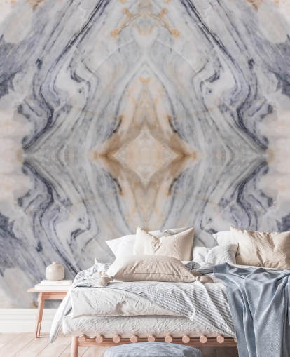 mural de papel pintado de mármol con efecto natural llamado Mármol estampado para salas de estar y cocinas