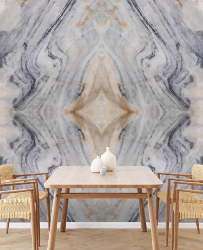 natural effect marble wallpaper mural called Patterned Marble for living rooms and kitchens