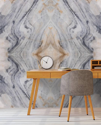 marmeren behangmuurschildering met natuurlijk effect genaamd Patterned Marble voor woonkamers en keukens