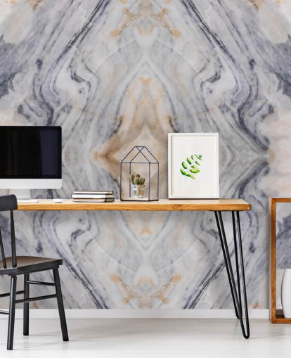 mural de papel pintado de mármol con efecto natural llamado Mármol estampado para salas de estar y cocinas