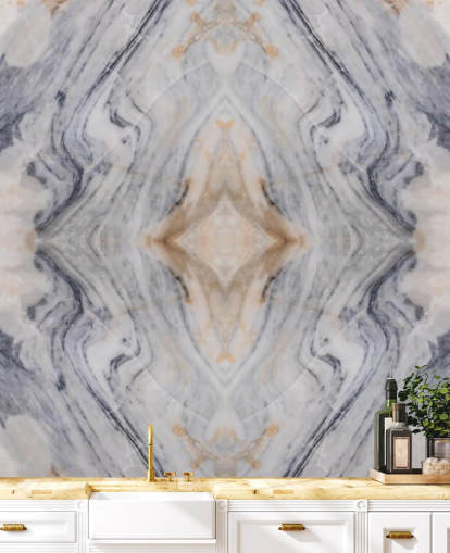 marmeren behangmuurschildering met natuurlijk effect genaamd Patterned Marble voor woonkamers en keukens marmeren behangmuurschildering met natuurlijk effect genaamd Patterned Marble voor woonkamers en keukens
