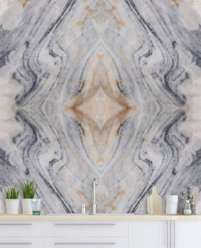 Marmortapete mit natürlichem Effekt namens Patterned Marble für Wohnzimmer und Küchen Marmortapete mit natürlichem Effekt namens Patterned Marble für Wohnzimmer und Küchen