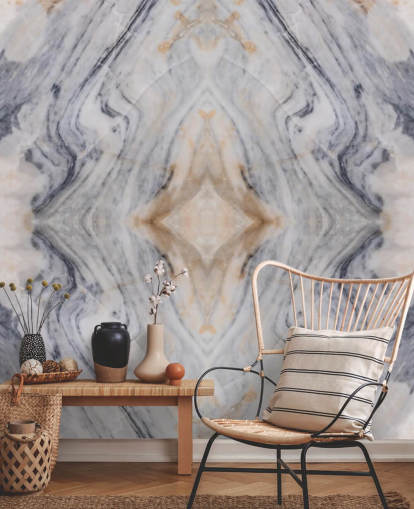 mural de papel de parede de mármore de efeito natural chamado mármore estampado para salas de estar e cozinhas