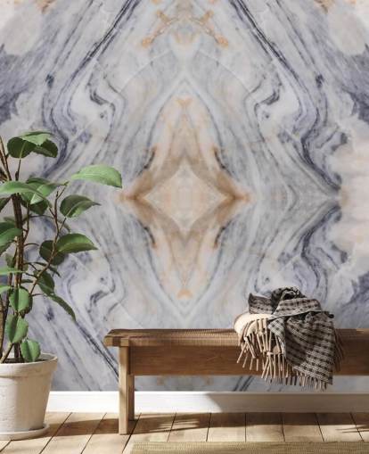 papier peint mural en marbre à effet naturel appelé Patterned Marble pour les salons et les cuisines