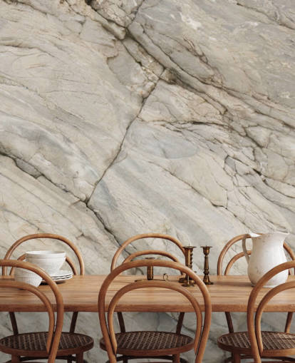 mural de papel pintado de mármol gris llamado Stylish Marble para dormitorios, cocinas y comedores