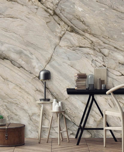 grijze marmeren muurschildering genaamd Stylish Marble voor slaapkamers, keukens en eetkamers