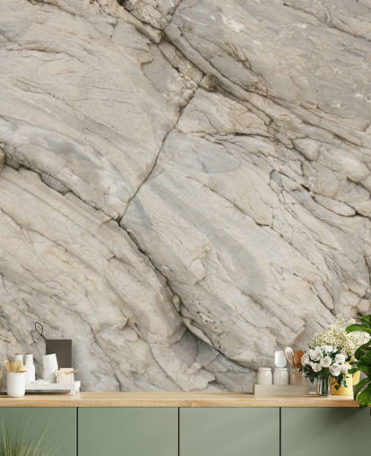 carta da parati murale in marmo grigio chiamata Stylish Marble per camere da letto, cucine e sale da pranzo