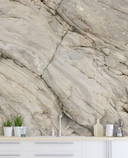 grå marmor tapetväggmålning kallad Stylish Marble för sovrum, kök och matsalar