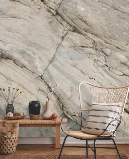 mural de papel de parede de mármore cinza chamado Stylish Marble para quartos, cozinhas e salas de jantar