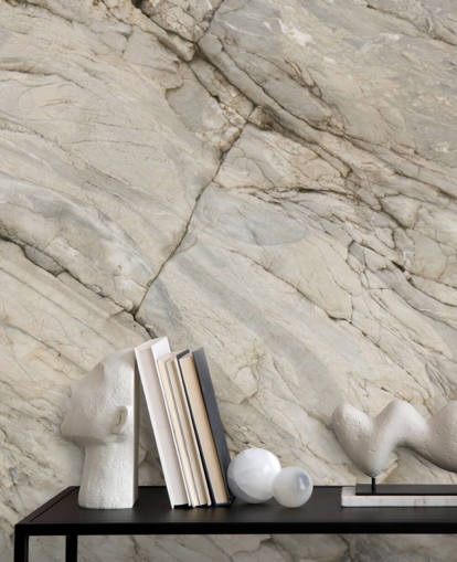 mural de papel pintado de mármol gris llamado Stylish Marble para dormitorios, cocinas y comedores