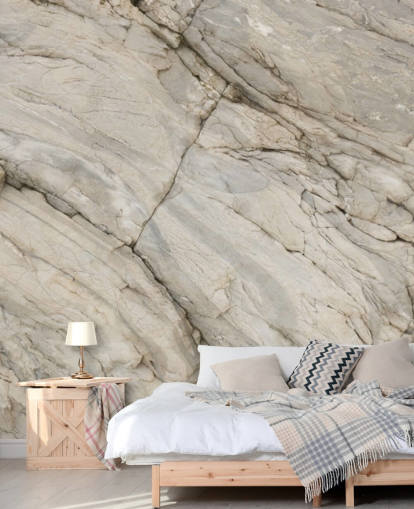 mural de papel pintado de mármol gris llamado Stylish Marble para dormitorios, cocinas y comedores