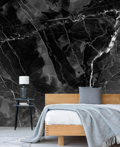 carta da parati murale in marmo grigio scuro e nero chiamato Marble - Antracite per cucine, salotti e camere da letto