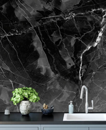 tummanharmaa ja musta marmoritapetti seinämaalaus nimeltä Marble - Charcoal keittiöihin, olohuoneisiin ja makuuhuoneisiin tummanharmaa ja musta marmoritapetti seinämaalaus nimeltä Marble - Charcoal keittiöihin, olohuoneisiin ja makuuhuoneisiin
