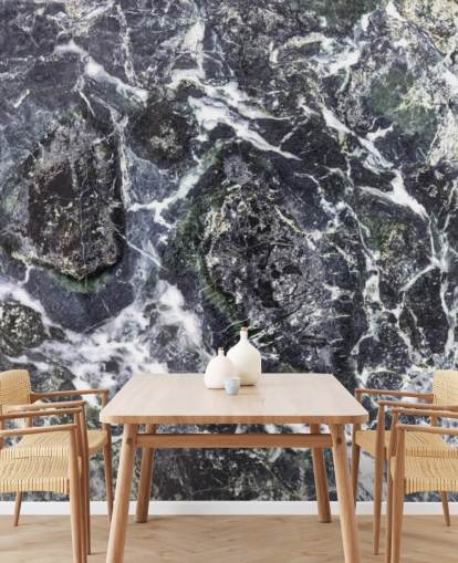 schwarz-weißes Marmortapeten-Wandbild namens Black Marble für Küchen und Badezimmer schwarz-weißes Marmortapeten-Wandbild namens Black Marble für Küchen und Badezimmer