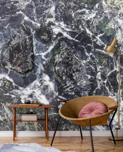 zwart-wit marmeren behangmuurschildering genaamd Black Marble voor keukens en badkamers zwart-wit marmeren behangmuurschildering genaamd Black Marble voor keukens en badkamers