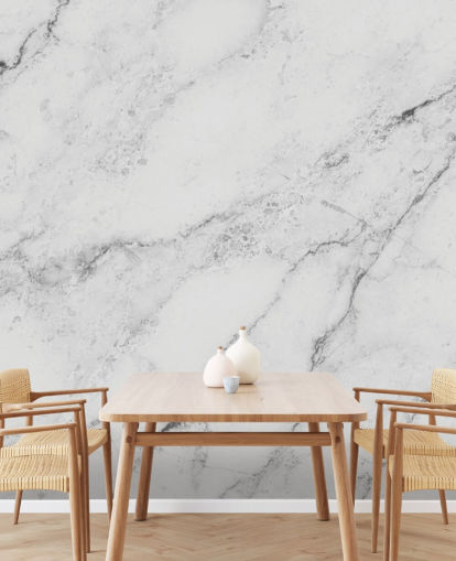 mural de papel de parede de mármore branco personalizável chamado mármore preto e branco para cozinhas e banheiros