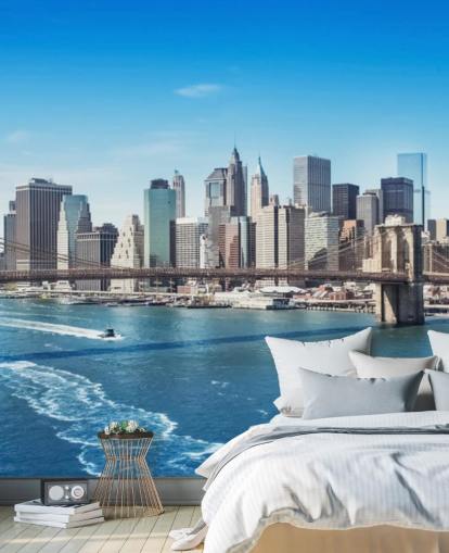 lyst new york city tapetmaleri kaldet New York Brooklyn Bridge Skyline