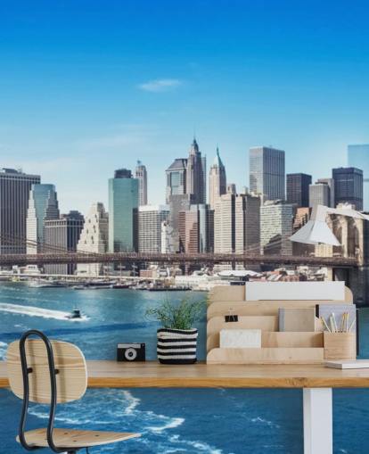 lyst new york city tapetmaleri kaldet New York Brooklyn Bridge Skyline