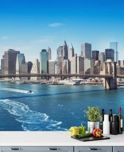 lyst new york city tapetmaleri kaldet New York Brooklyn Bridge Skyline