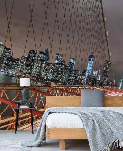 Brooklyn Bridge bei Nacht Fototapete Brooklyn Bridge bei Nacht Fototapete