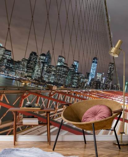 brooklyn bridge at night wall mural brooklyn bridge at night wall mural