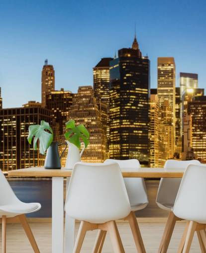 beleuchtete New York bei Nacht Fototapete