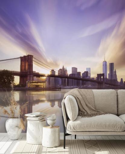 Brooklyn Bridge Sunset New York Wallpaper