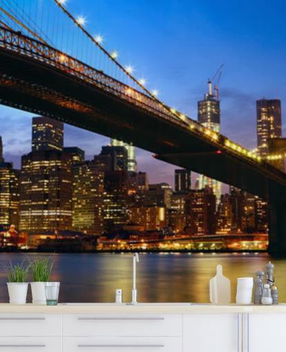 carta da parati notte a manhattan