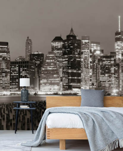 papel pintado manhattan blanco y negro
