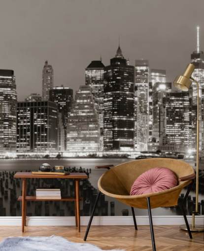 papel pintado manhattan blanco y negro
