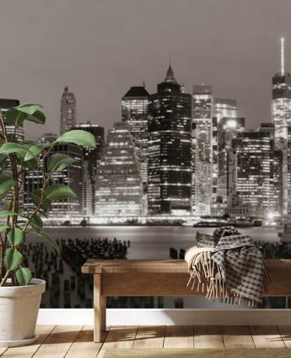 svart og hvitt manhattan tapet